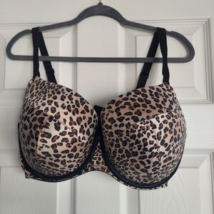 Cacique Brown and Black Leopard Print Bra with Underwire